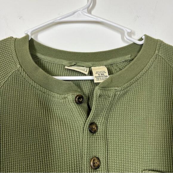 LL Bean BeanBuilt Waffle Henley Size XL Men’s - Picture 4 of 8